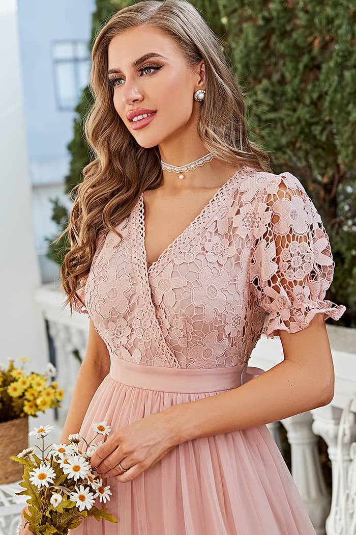 robe champetre chic rose poudree 5