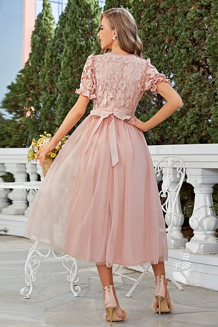 robe champetre chic rose poudree 6
