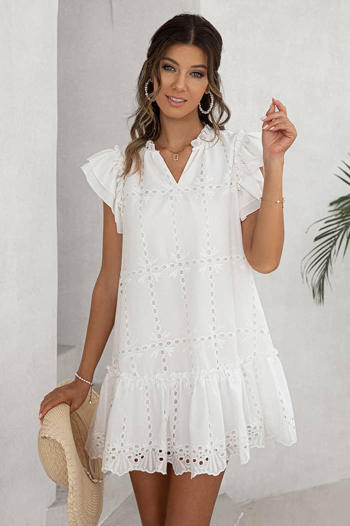 robe courte broderie champetre