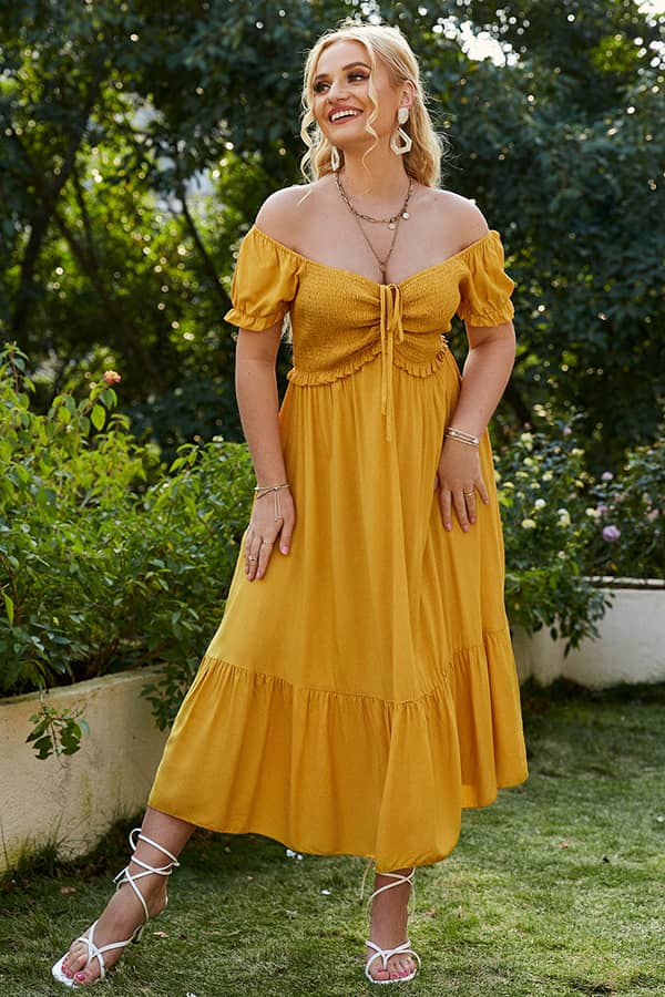 robe jaune champetre grande taille 2