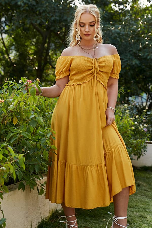 robe jaune champetre grande taille 3