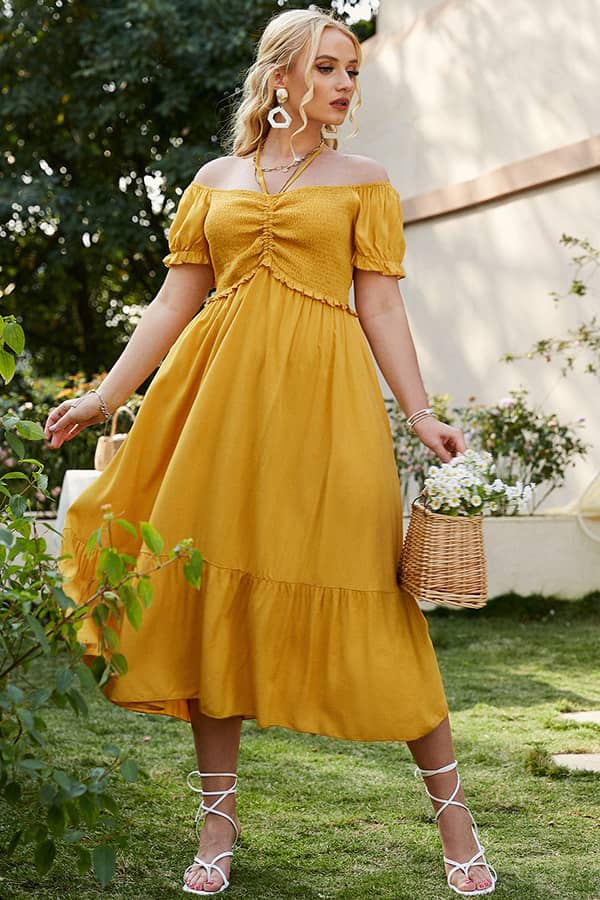 robe jaune champetre grande taille