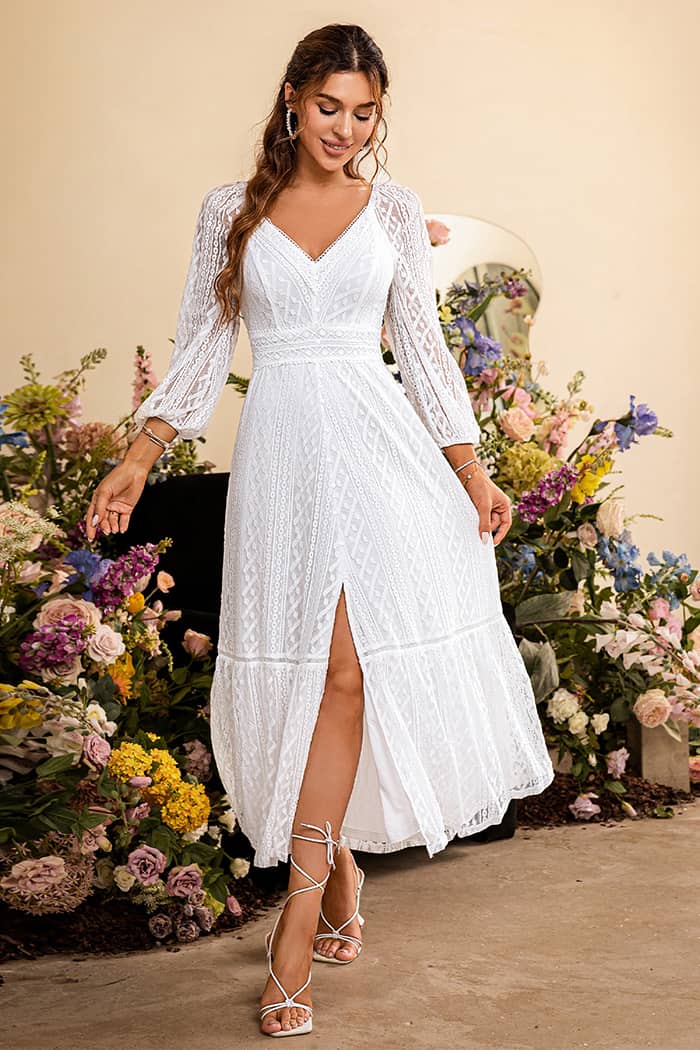 robe longue blanche champetre 2
