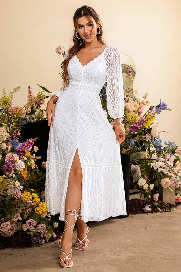robe longue blanche champetre 3